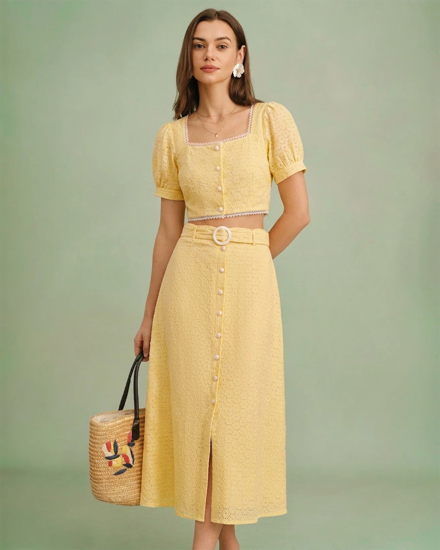 Women's Woven Cotton Skirt Bottoms - RIHOAS
