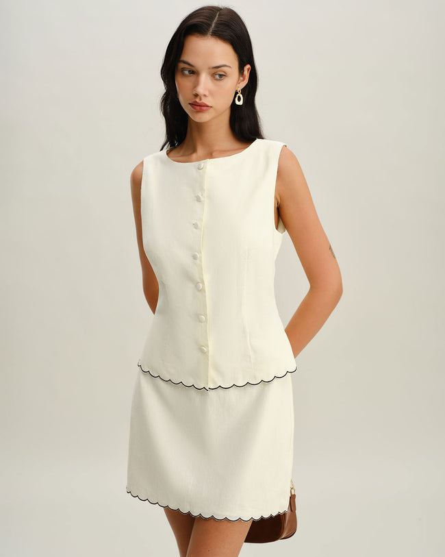 Women's Woven Cotton Skirt Bottoms - RIHOAS