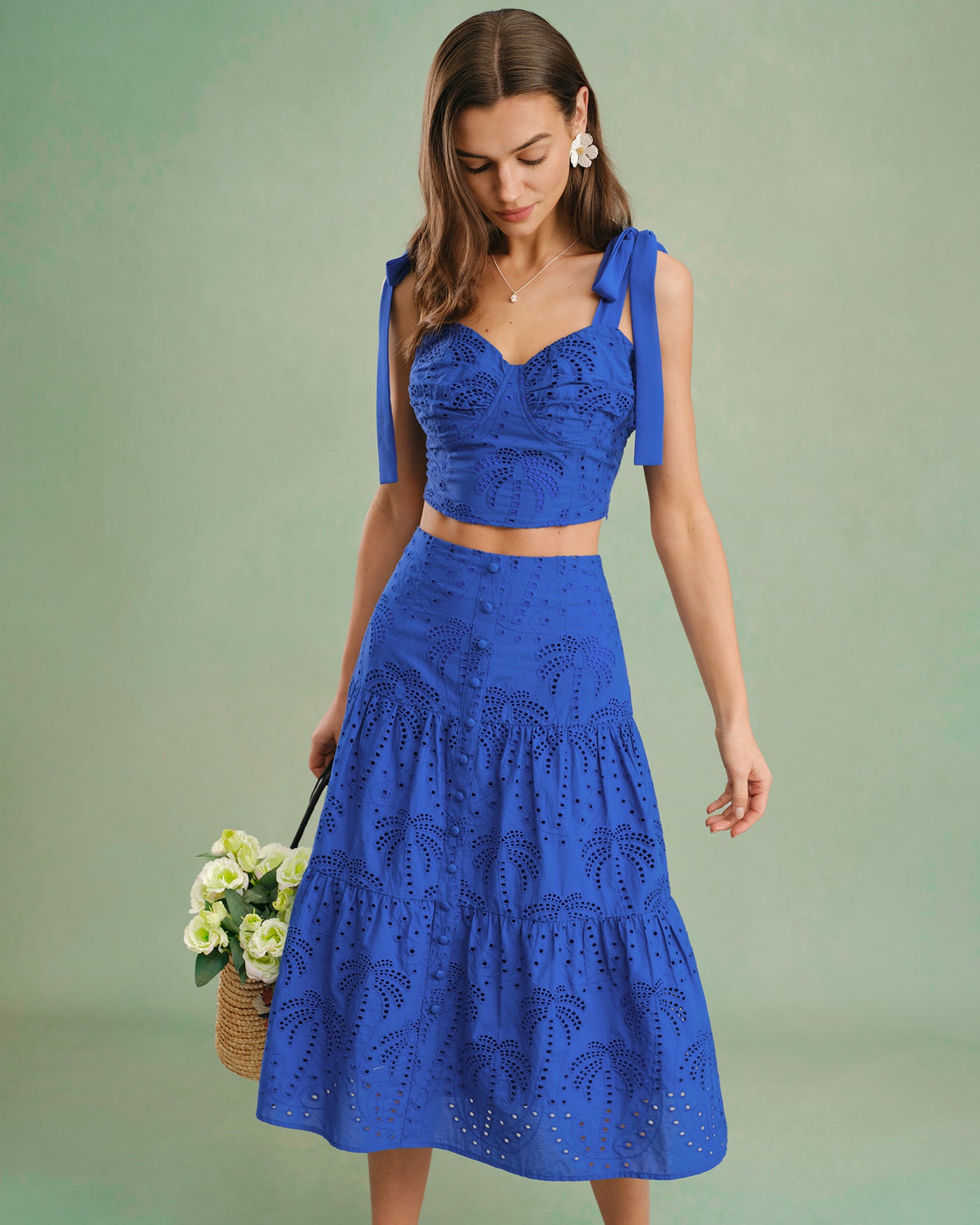 Women's Woven Cotton Skirt Bottoms - RIHOAS
