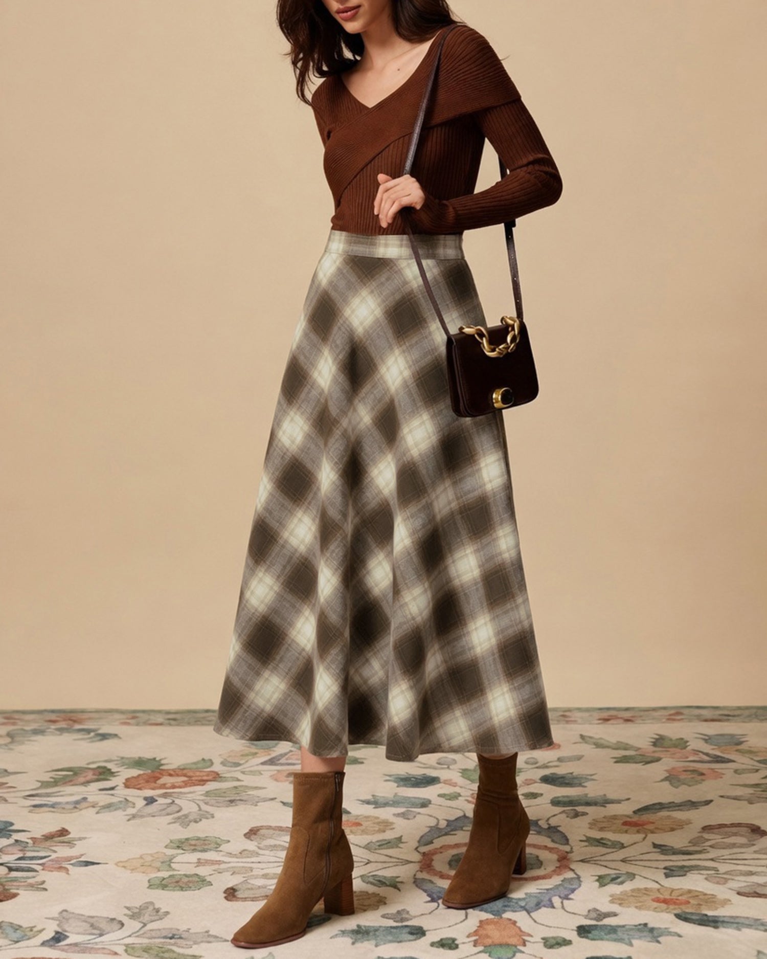 Women's Woven Cotton Skirts - RIHOAS - 01