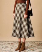 Women's Woven Cotton Skirts Brown - RIHOAS