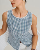 Women's Woven Cotton Tank Top Tops - RIHOAS
