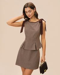 Women's Woven Cotton Tank Tops Brown Tops - RIHOAS