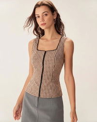 Women's Woven Cotton Tank Tops Tops - RIHOAS