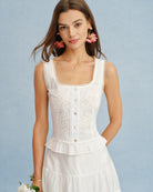 Women's Woven Cotton Tank Tops Tops - RIHOAS