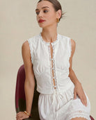 Women's Woven Cotton Tank Tops Tops - RIHOAS