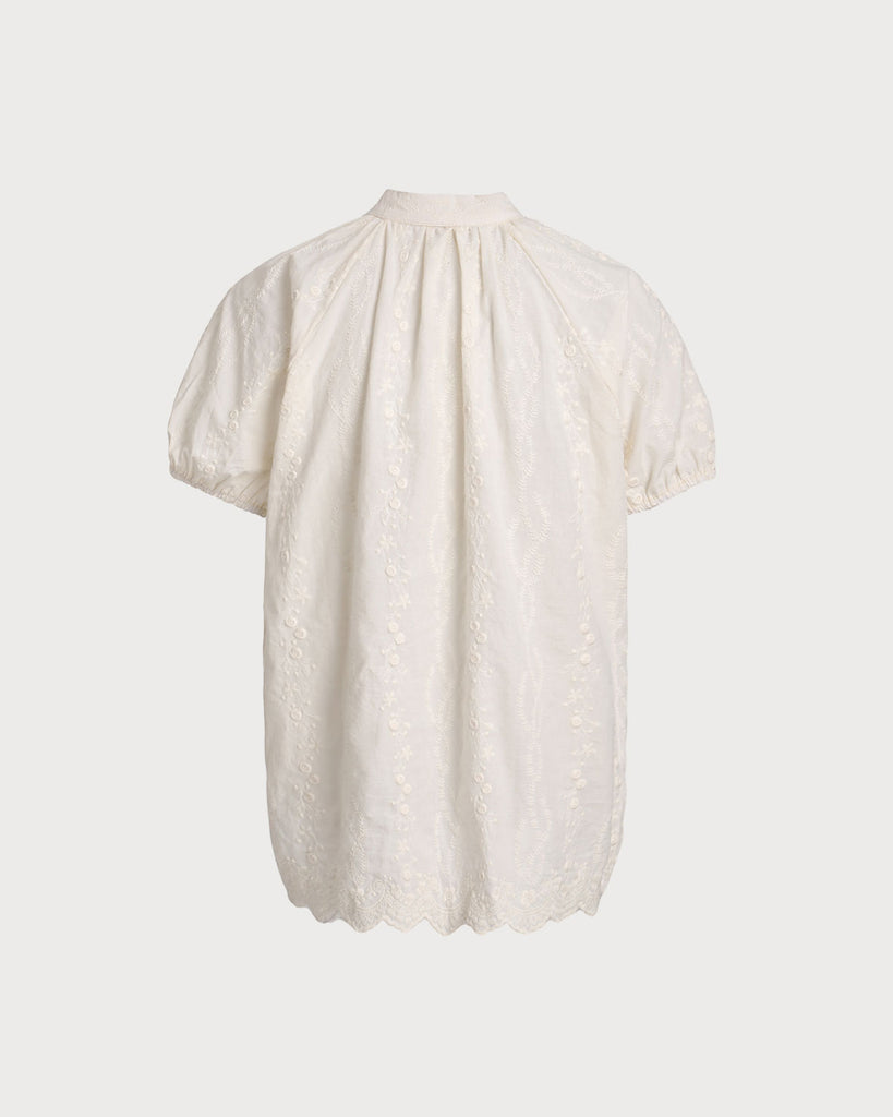 Beige Mock Neck Textured Tee - RIHOAS