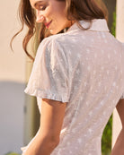 Women's Woven Cotton Tees Tops - RIHOAS