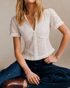 Women's Woven Cotton Tees Tops - RIHOAS