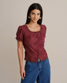 Women's Woven Cotton Top - RIHOAS