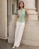 Women's Woven Cotton Vest Tops - RIHOAS