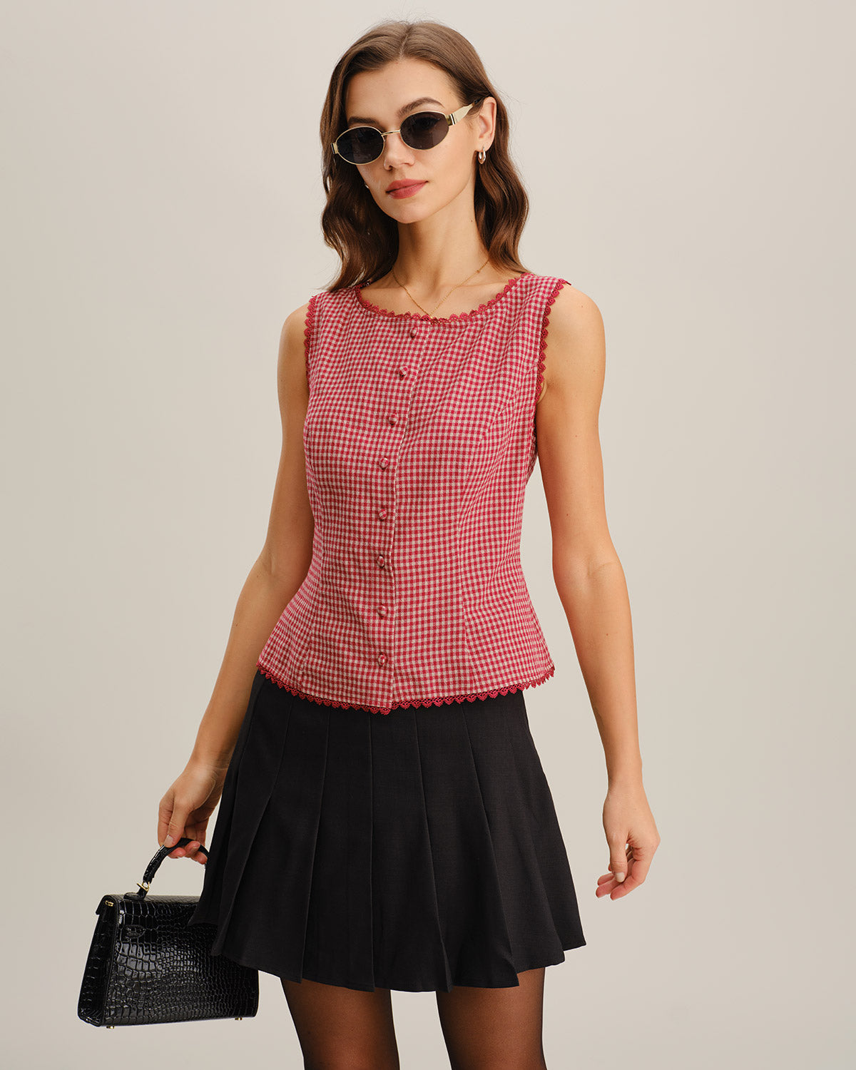 Women's Woven Cotton Vest Tops - RIHOAS