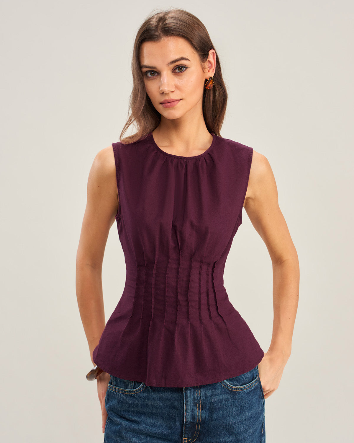Women's Woven Cotton Vest Tops - RIHOAS