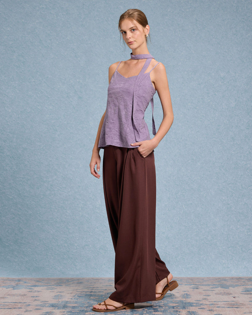 Women's Woven Linen Camis Tops - RIHOAS