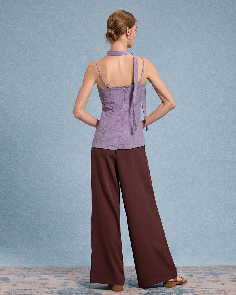 Women's Woven Linen Camis Tops - RIHOAS