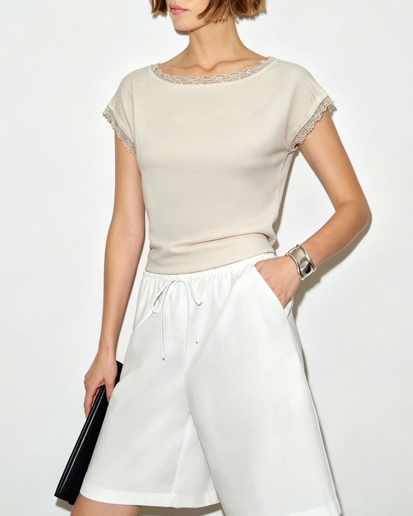 Apricot Boat Neck Splicing Tank Top & Reviews - Apricot - Tops