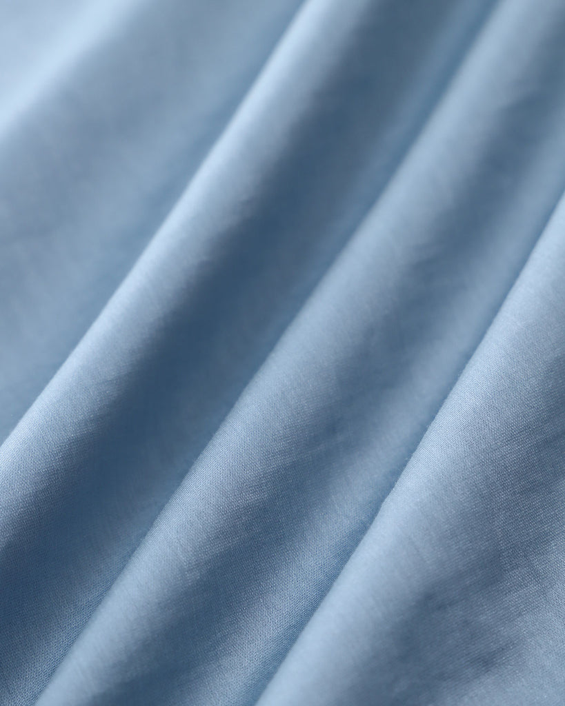 Blue Deep V Neck Short Sleeve Blouse