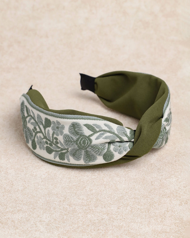 Green Floral Headband - RIHOAS