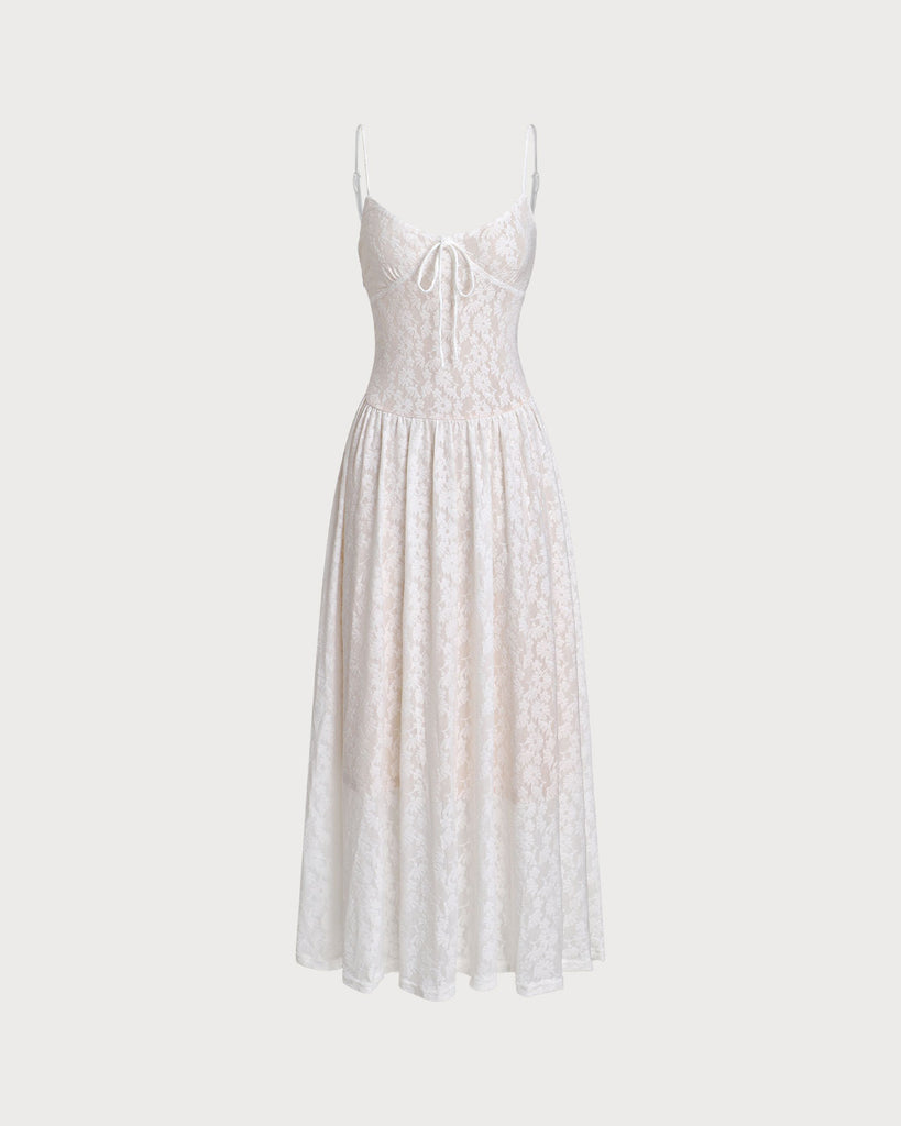 Women's Woven Nylon Maxi Dress White Dresses - RIHOAS