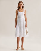 Women's Woven Nylon Midi Dress Dresses - RIHOAS