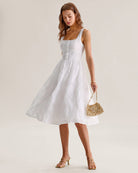 Women's Woven Nylon Midi Dress Dresses - RIHOAS
