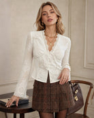 Women's Woven Nylon Shirts Apricot - RIHOAS