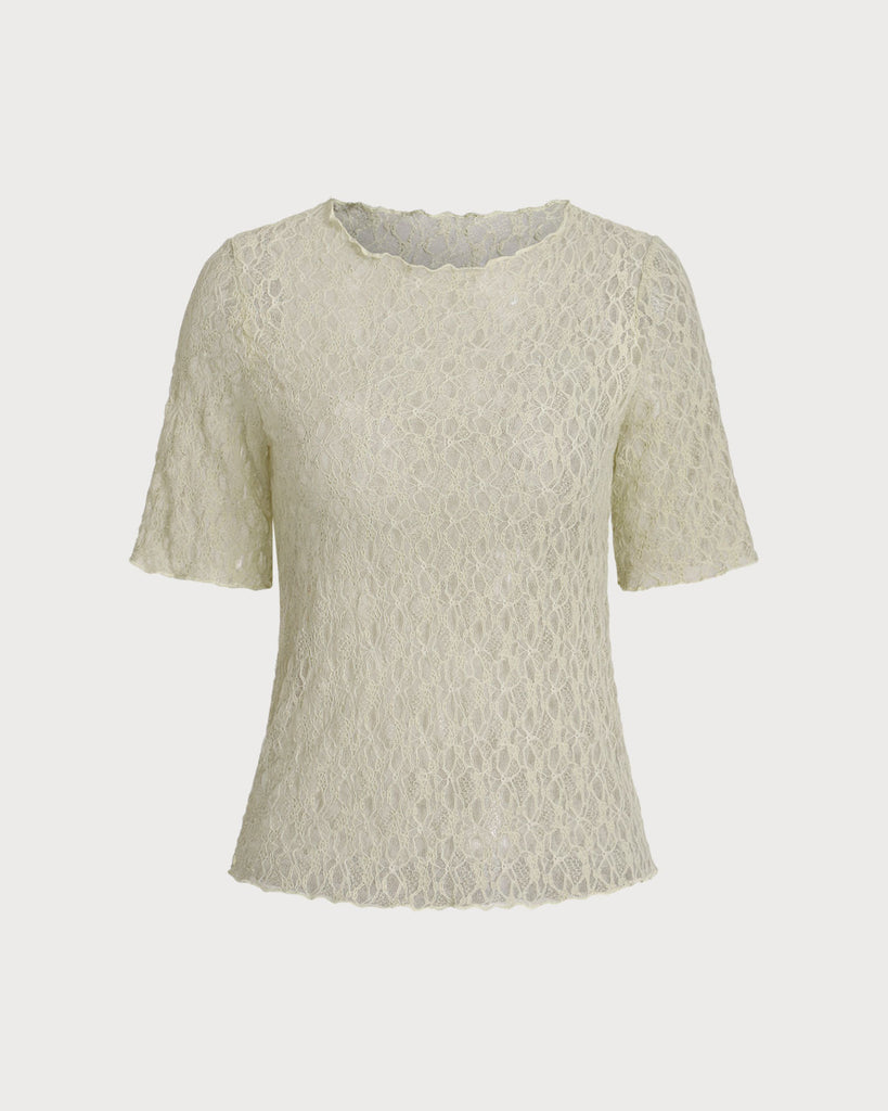 Round Neck Textured Half Sleeve Tee - RIHOAS