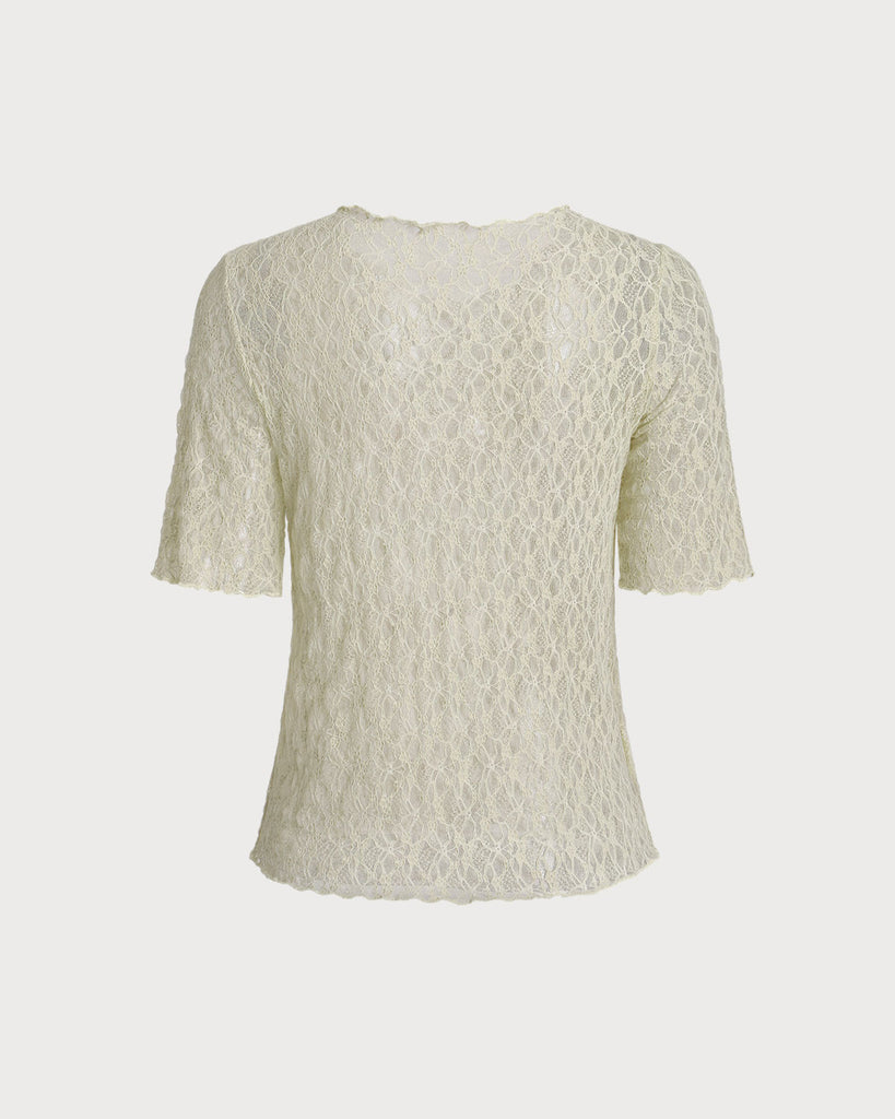 Round Neck Textured Half Sleeve Tee - RIHOAS