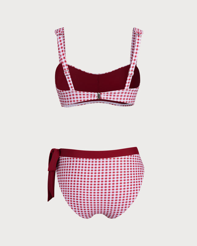 Women's Woven Plaid Bikini Set Bikinis - RIHOAS