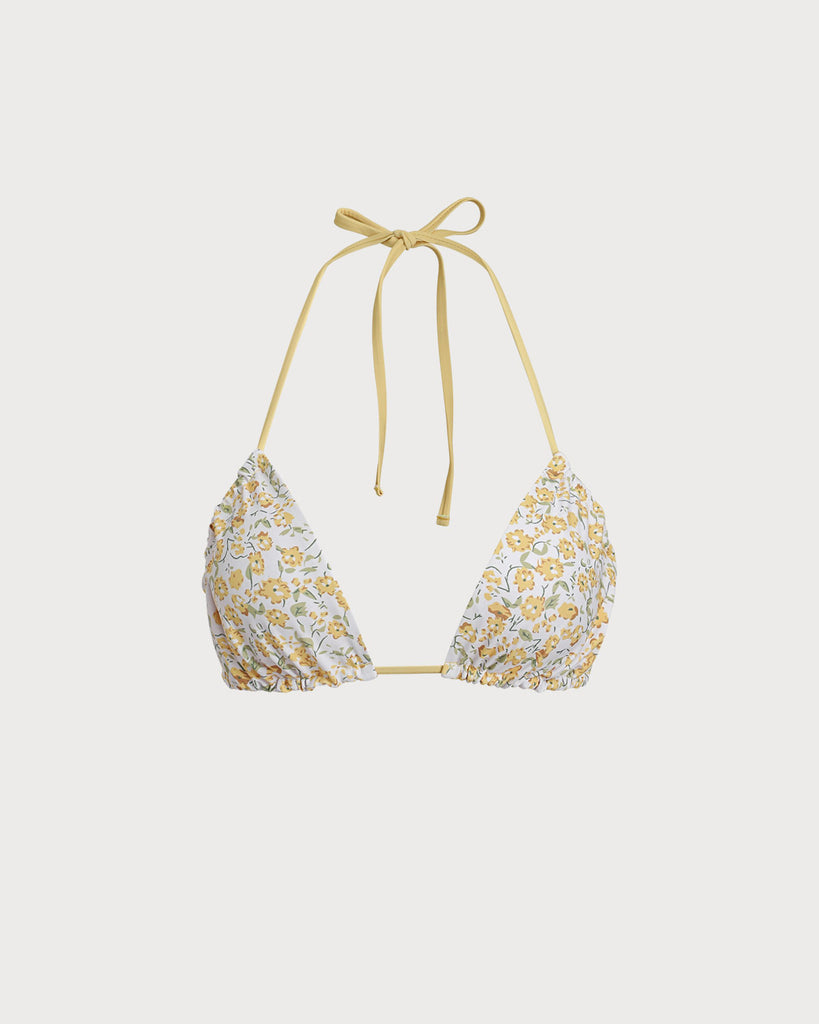 Women's Woven Polyester Bikini Set Top Yellow Bikinis - RIHOAS