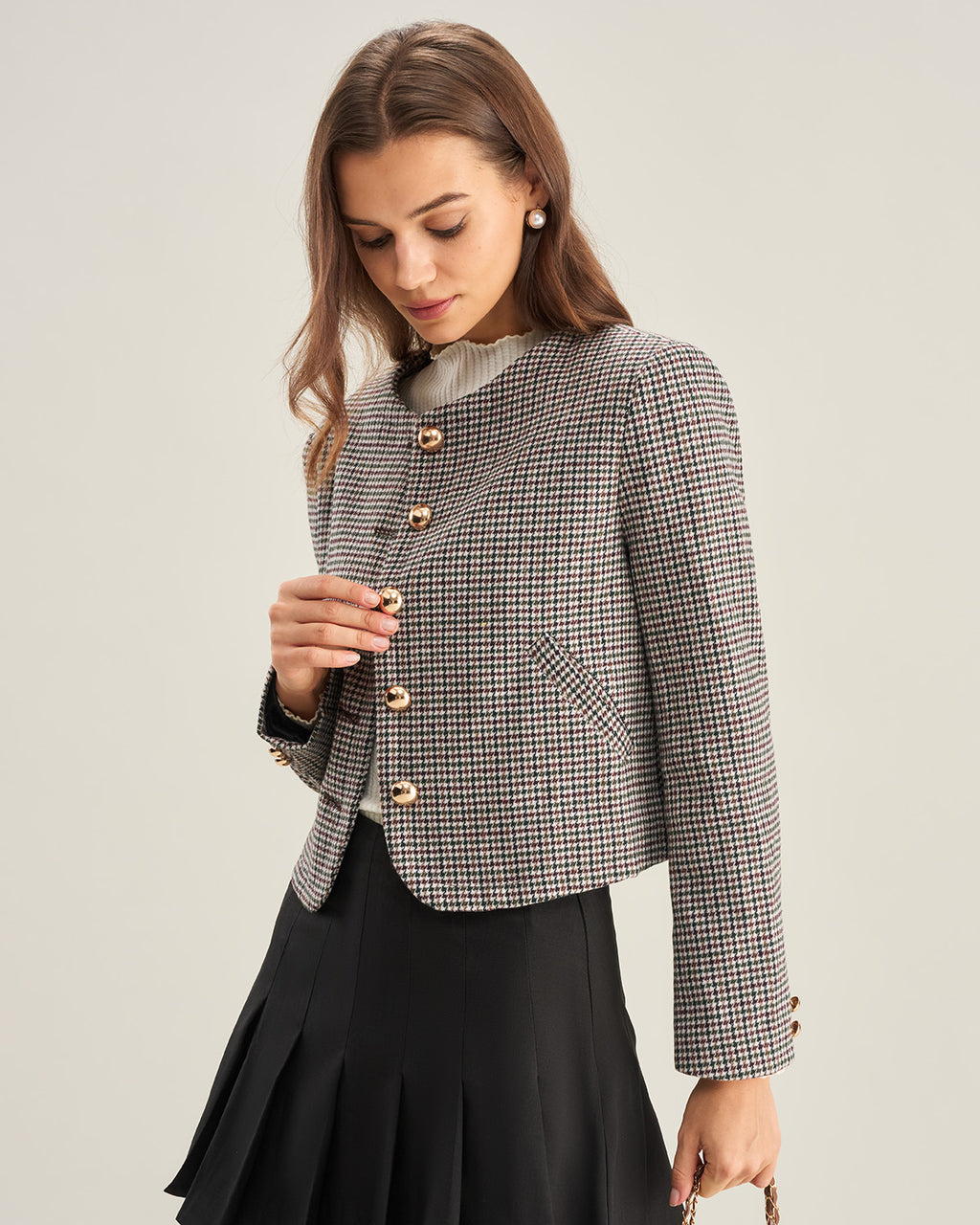 Women's Woven Polyester Blazer Outerwear - RIHOAS