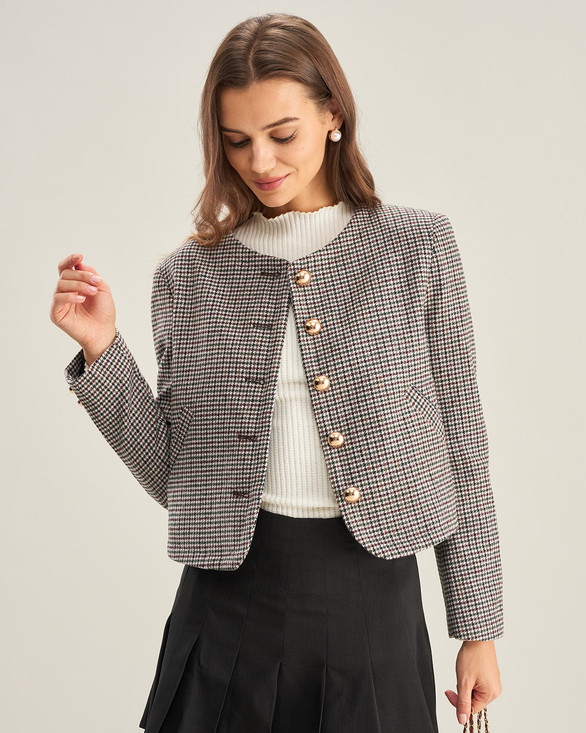 Women's Woven Polyester Blazer Outerwear - RIHOAS
