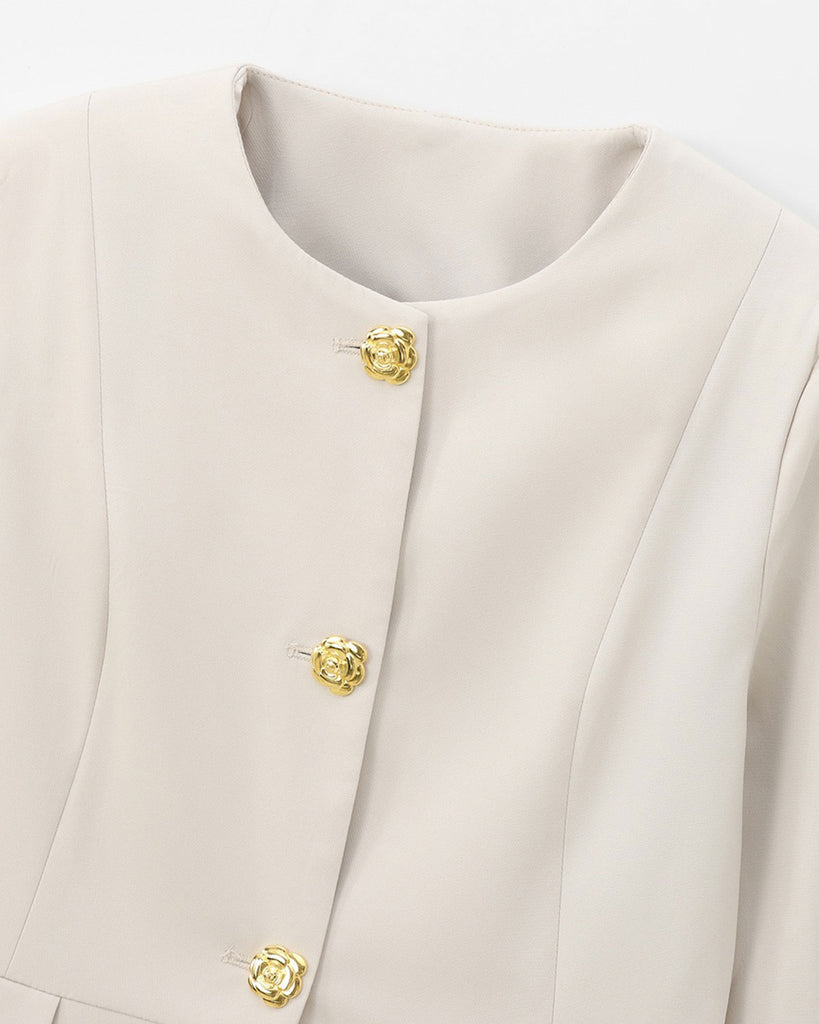 Women's Woven Polyester  Blazers Outerwear - RIHOAS