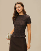 Women's Woven Polyester Blouse Tops - RIHOAS