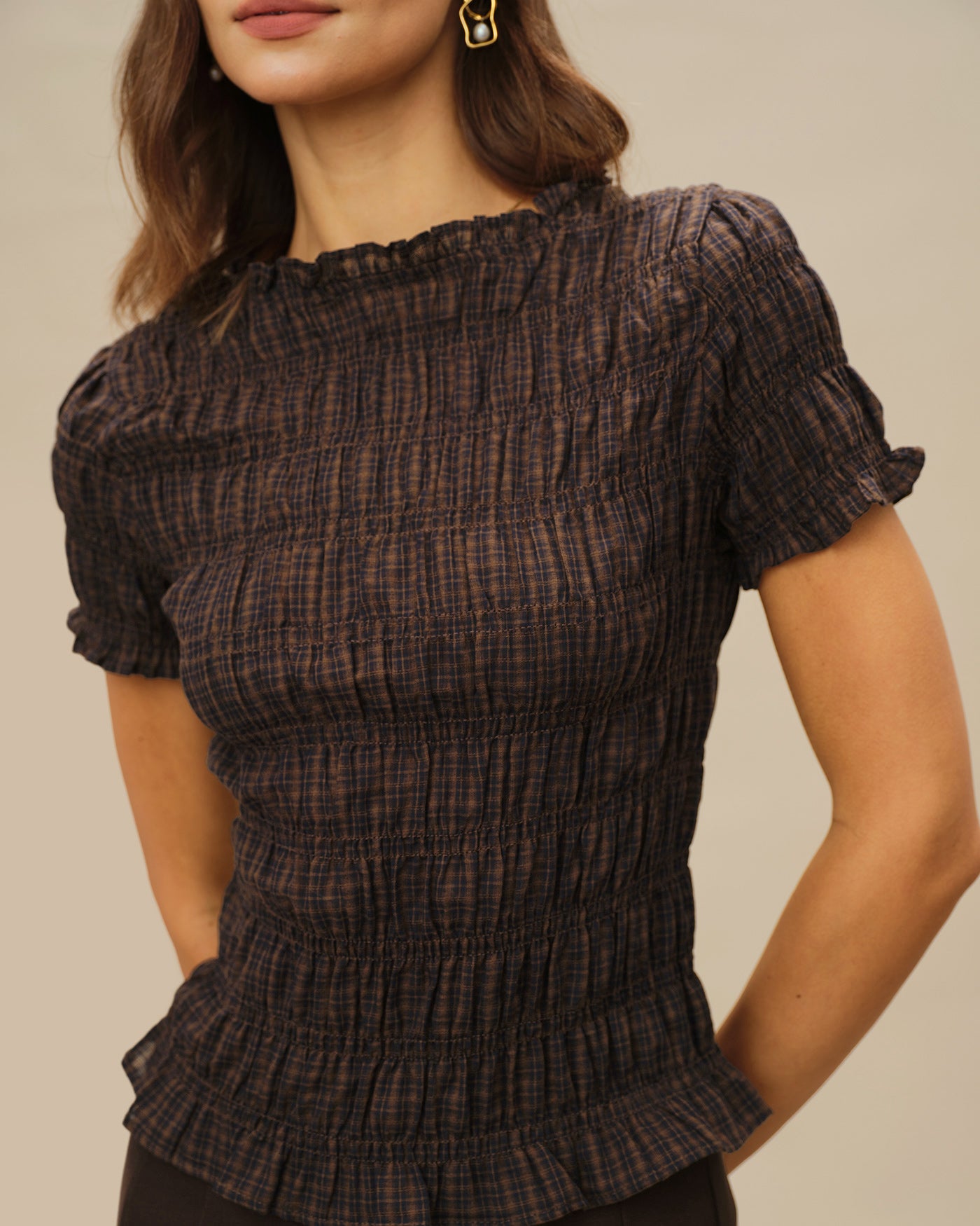 Women's Woven Polyester Blouse Tops - RIHOAS