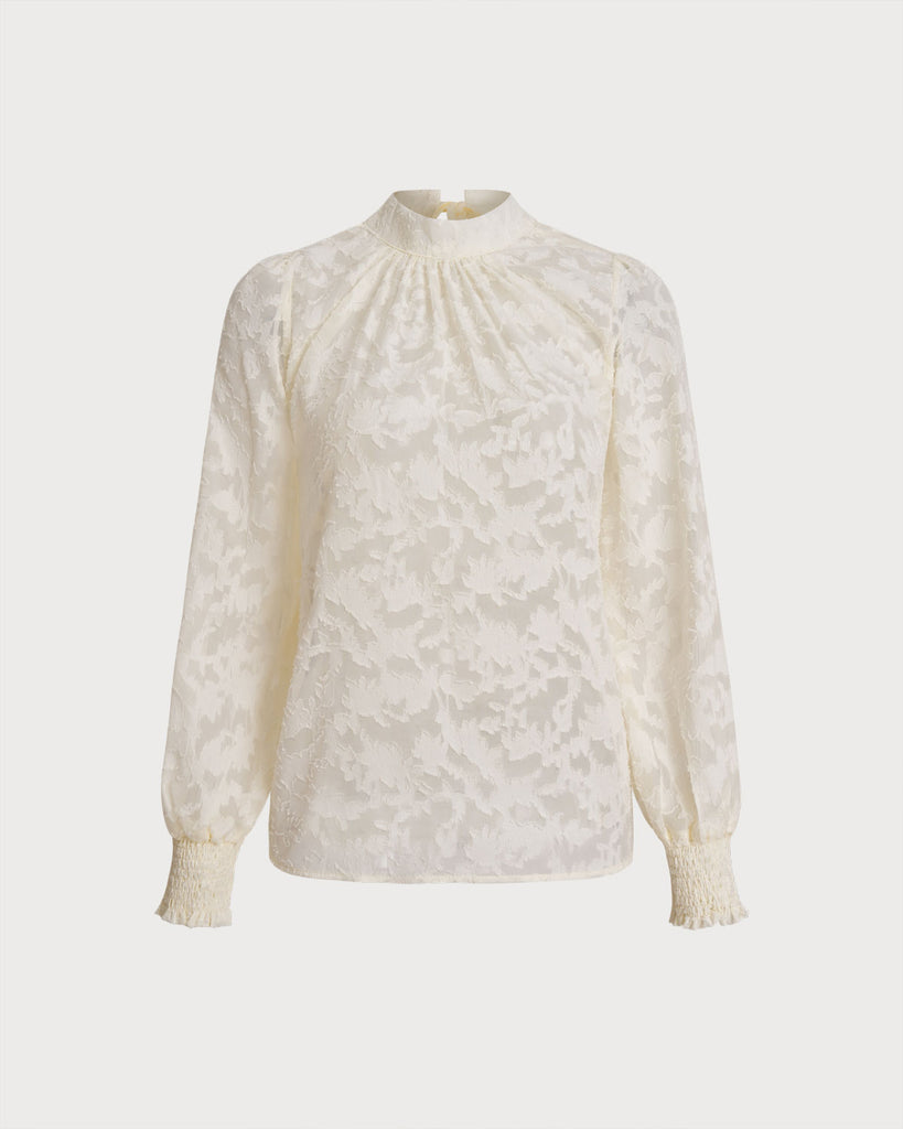 Women's Woven Polyester Blouses Apricot Tops - RIHOAS