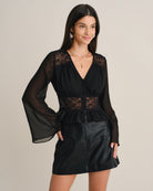 Women's Woven Polyester Blouses Black - RIHOAS
