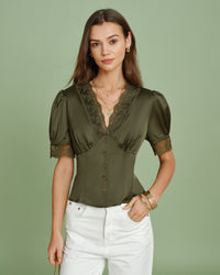 Women's Woven Polyester Blouses Tops - RIHOAS