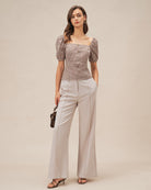 Women's Woven Polyester Blouses Tops - RIHOAS