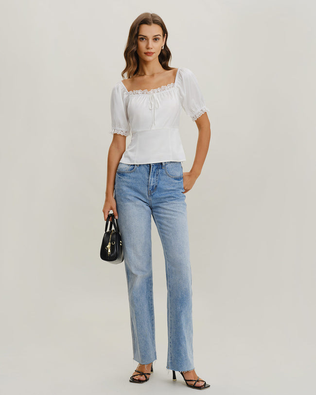 Women's Woven Polyester Blouses Tops - RIHOAS