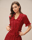 Women's Woven Polyester Blouses Tops - RIHOAS