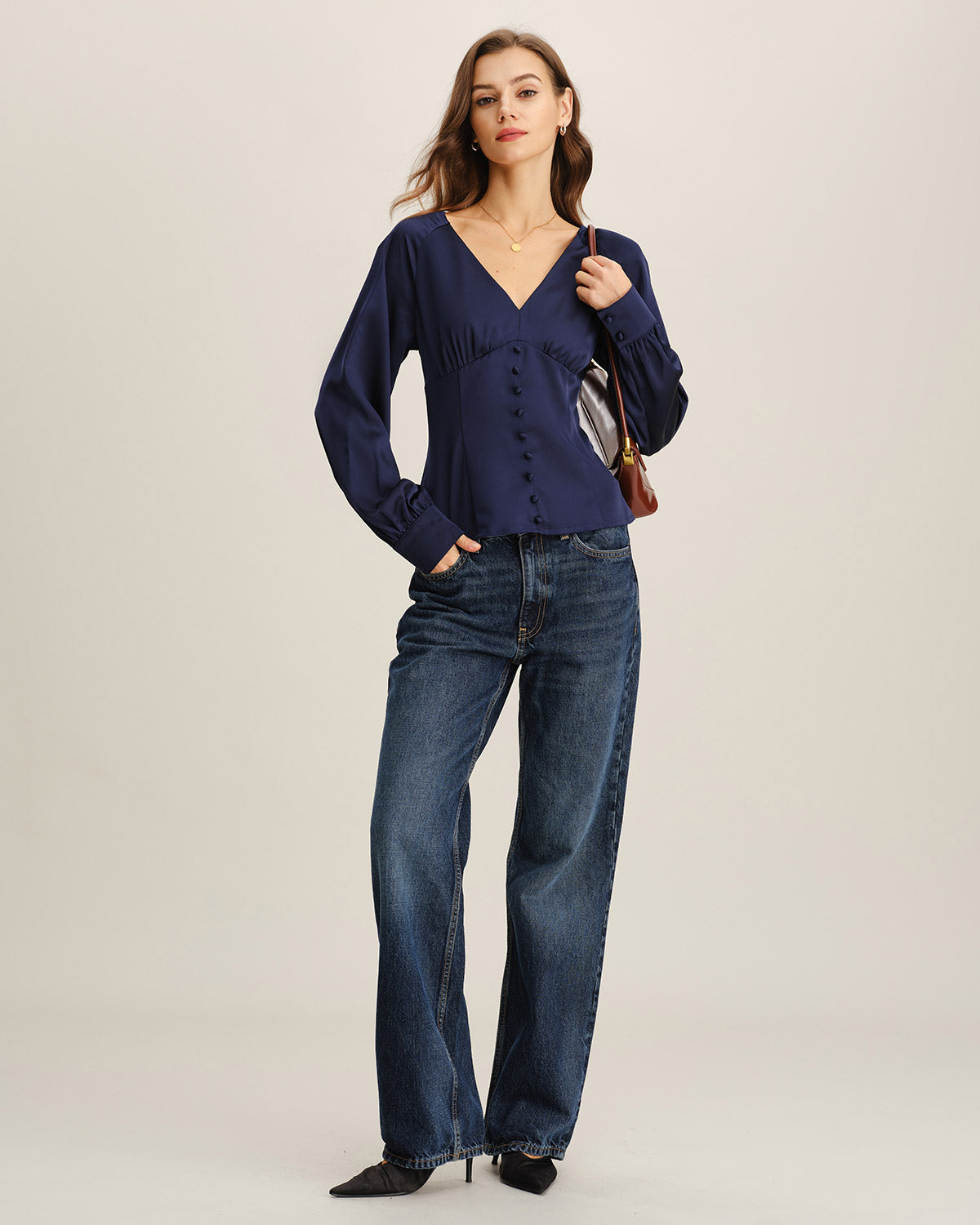 Women's Woven Polyester Blouses Tops - RIHOAS