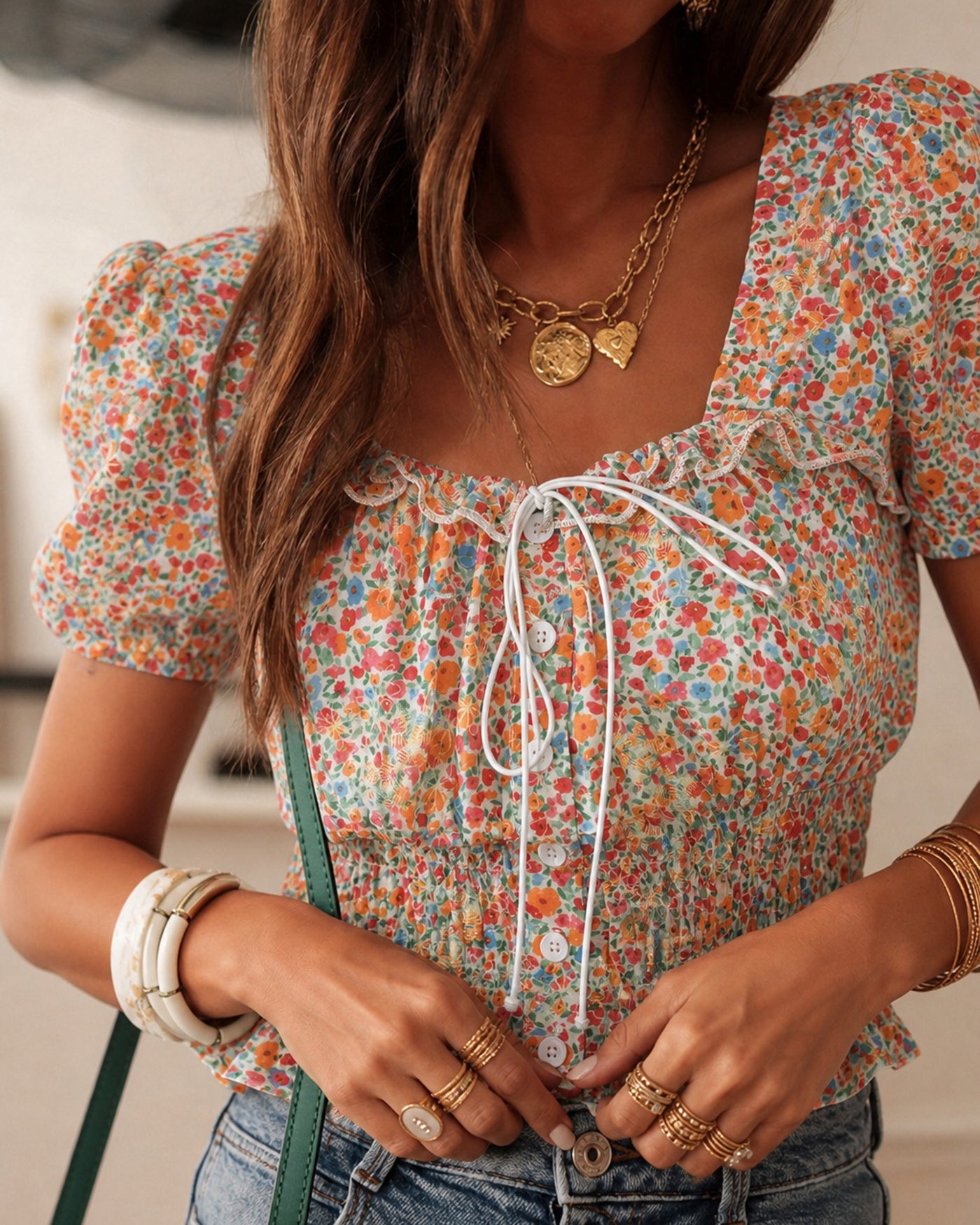 Women's Woven Polyester Blouses Tops - RIHOAS