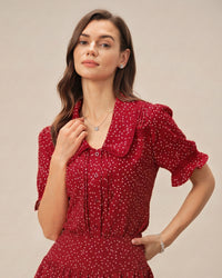 Women's Woven Polyester Blouses Tops - RIHOAS
