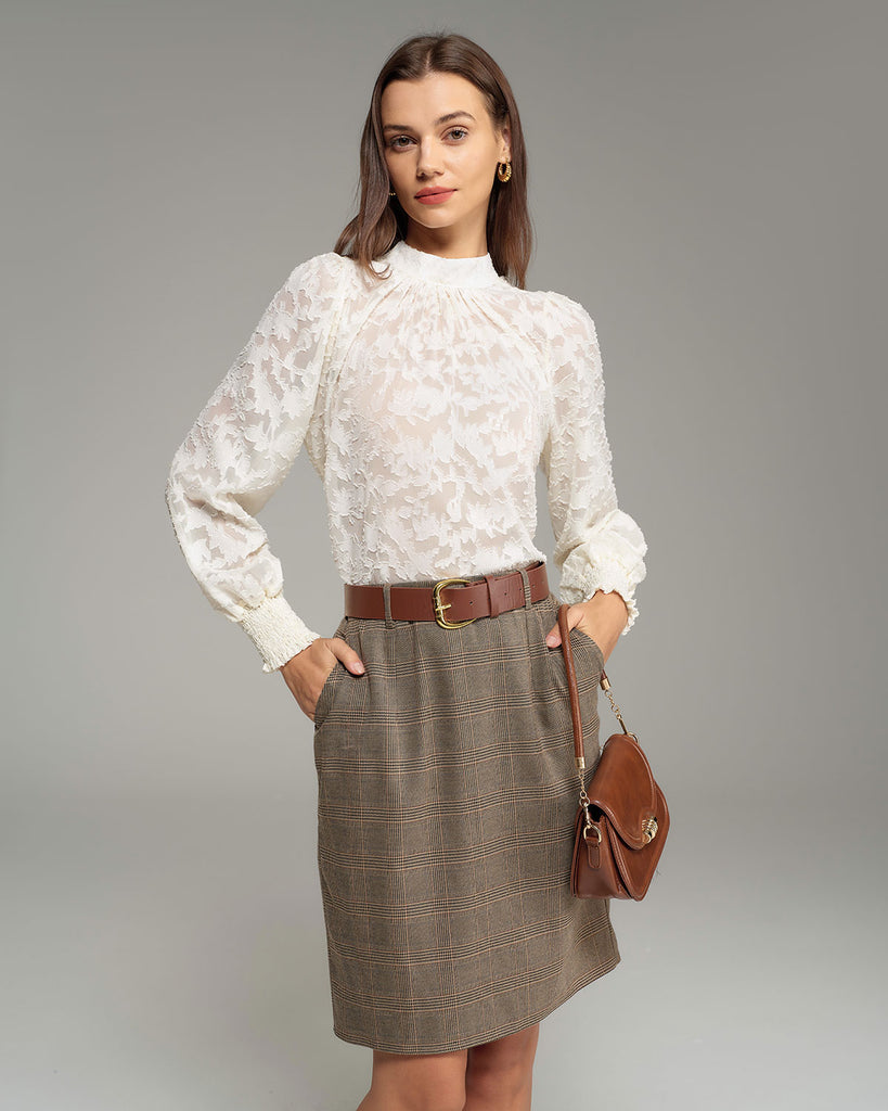 Women's Woven Polyester Blouses Tops - RIHOAS