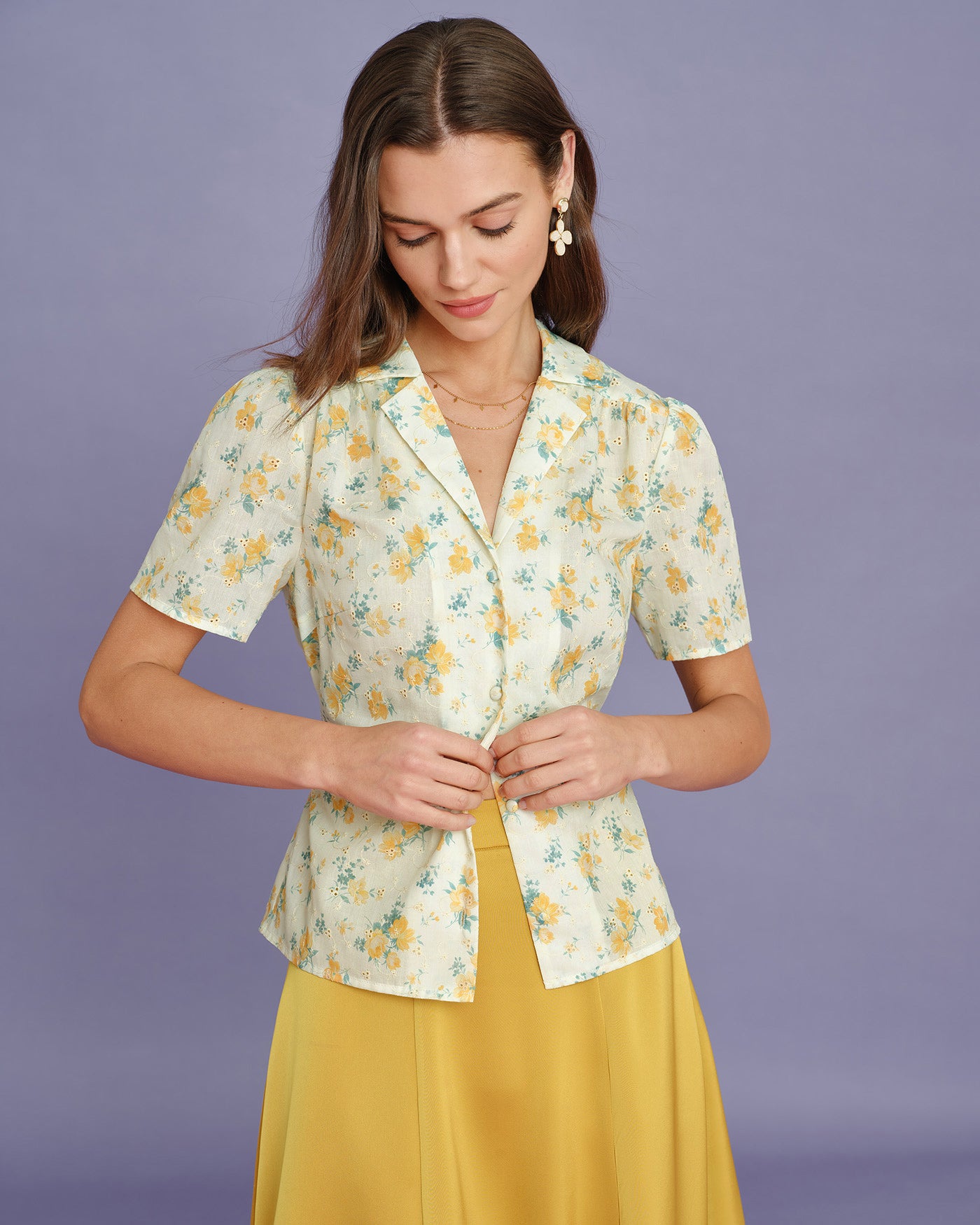 Women's Woven Polyester Blouses Tops - RIHOAS