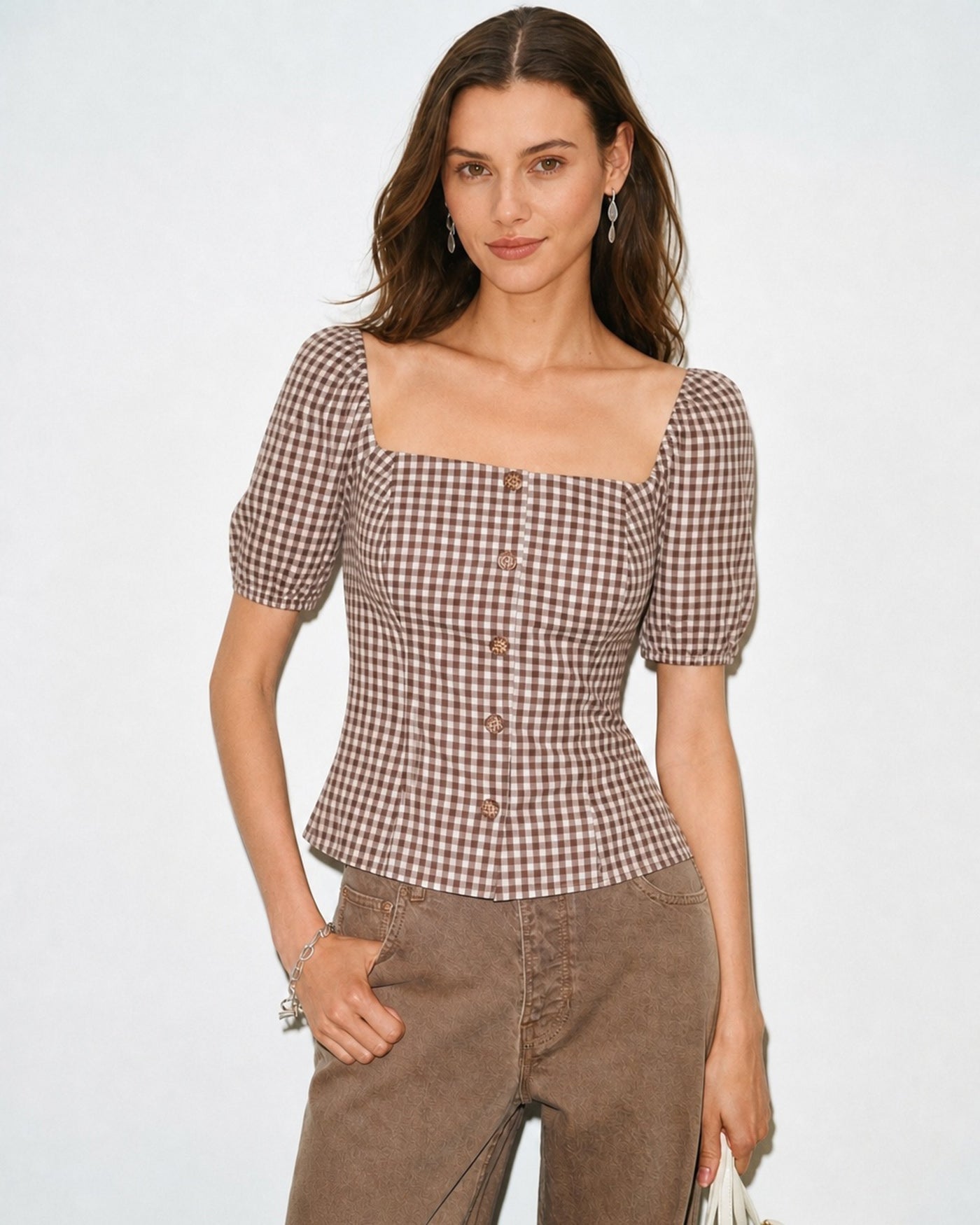 Women's Woven Polyester Blouses Tops - RIHOAS