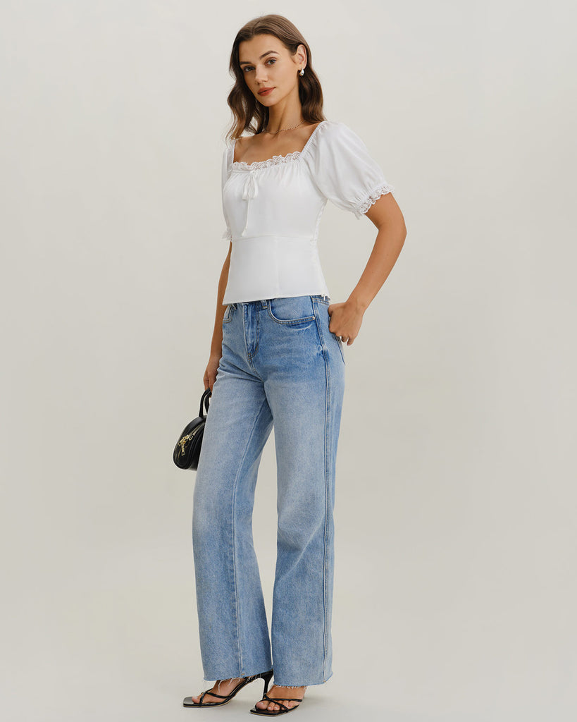 Women's Woven Polyester Blouses Tops - RIHOAS