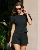 Women's Woven Polyester Blouses Tops - RIHOAS