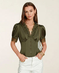 Women's Woven Polyester Blouses Tops - RIHOAS